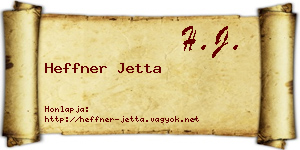 Heffner Jetta névjegykártya